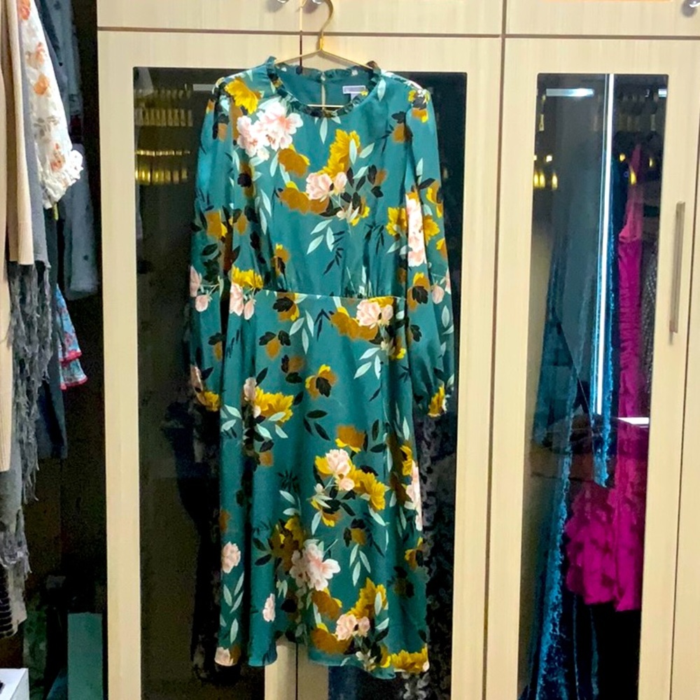 Floral Silk Cocktail Dress . Bought from Saks / wore to a bridal shower/ love !